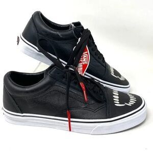 Vans Dracula Fangs Black White Low Top Vampire Sneakers Size 7.5